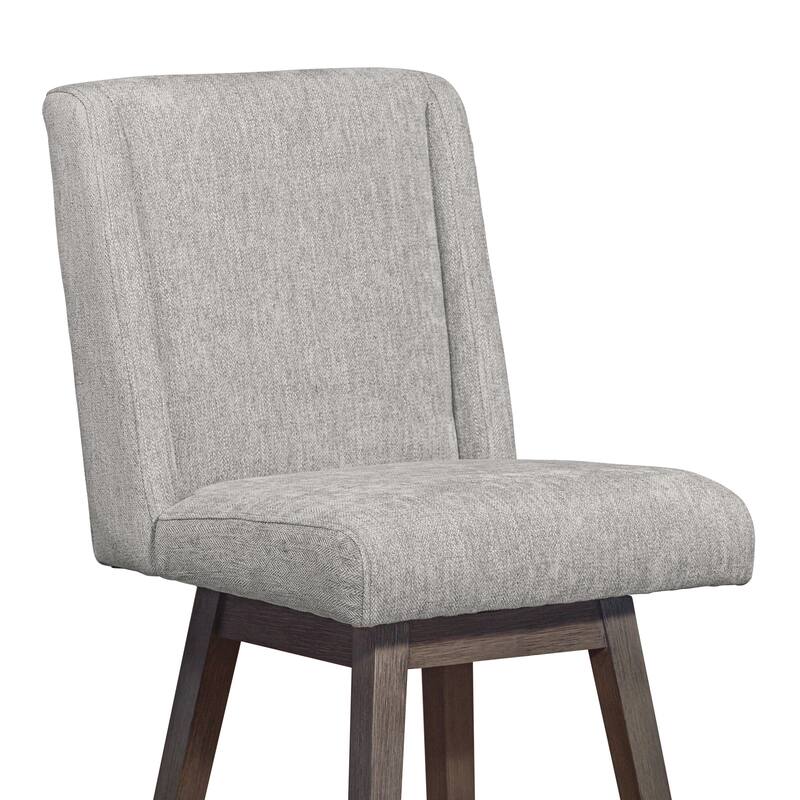 Stancoste Wingback Swivel Bar or Counter Stool with Wood Legs