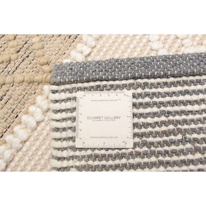 ECARPETGALLERY Braid weave Sienna Cream Wool Rug - 6'1 x 9'0