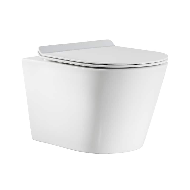 Calice Wall-Hung Round Toilet Bundle, Glossy White
