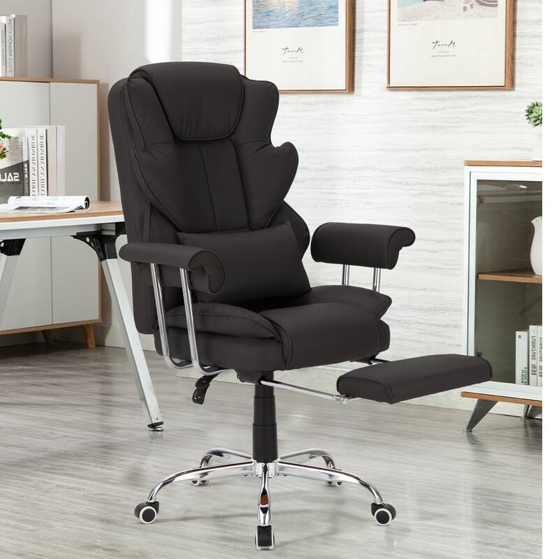 Executive Chair with Headrest Footrest Lumbar Pillow