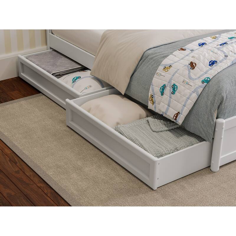 Everett Platform Bed with Panel Footboard and Storage Drawers