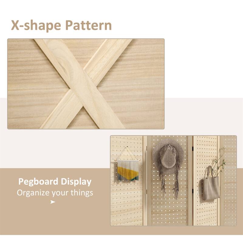 4 Panel Pegboard Display Room Divider