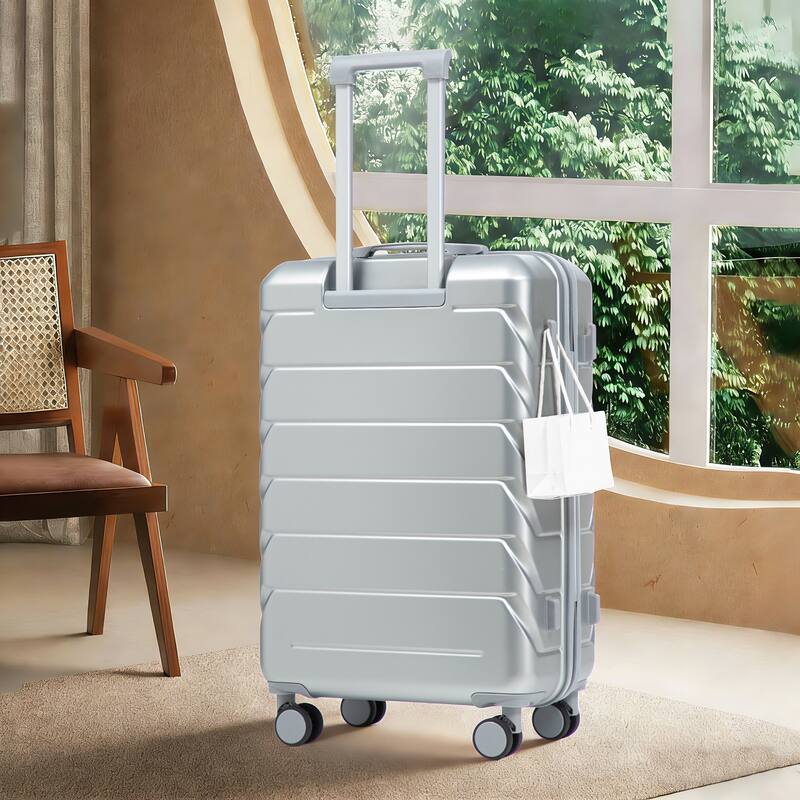 28 Inch Large Checked Luggage, Scratch Resistant Surface Four Multi-Directional Wheels, With Combination Lock and Side Hooks