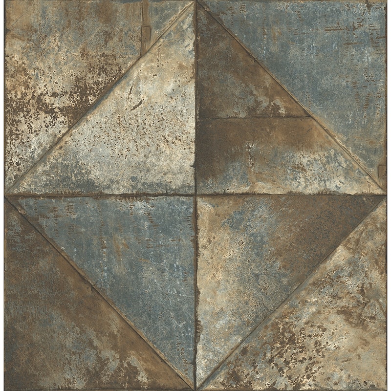 Seabrook Designs Faux Metallic Diamonds Unpasted Wallpaper - 20.5 in. W x 33 ft. L - Toffee