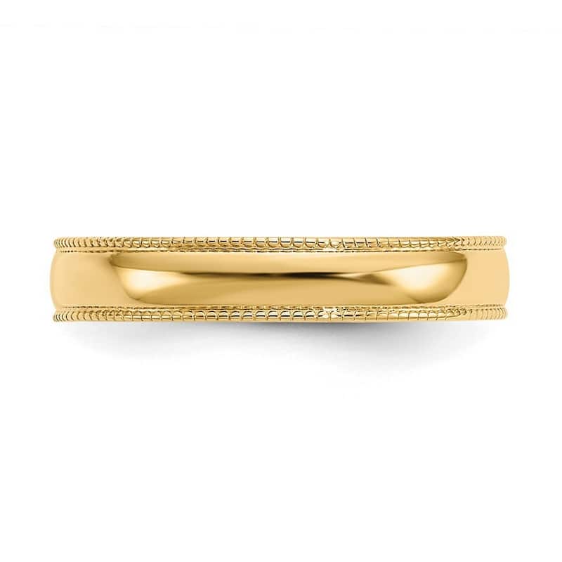 Curata Solid 14 karat Yellow, White or Rose Gold 4mm Polished Milgrain Adjustable Toe Ring
