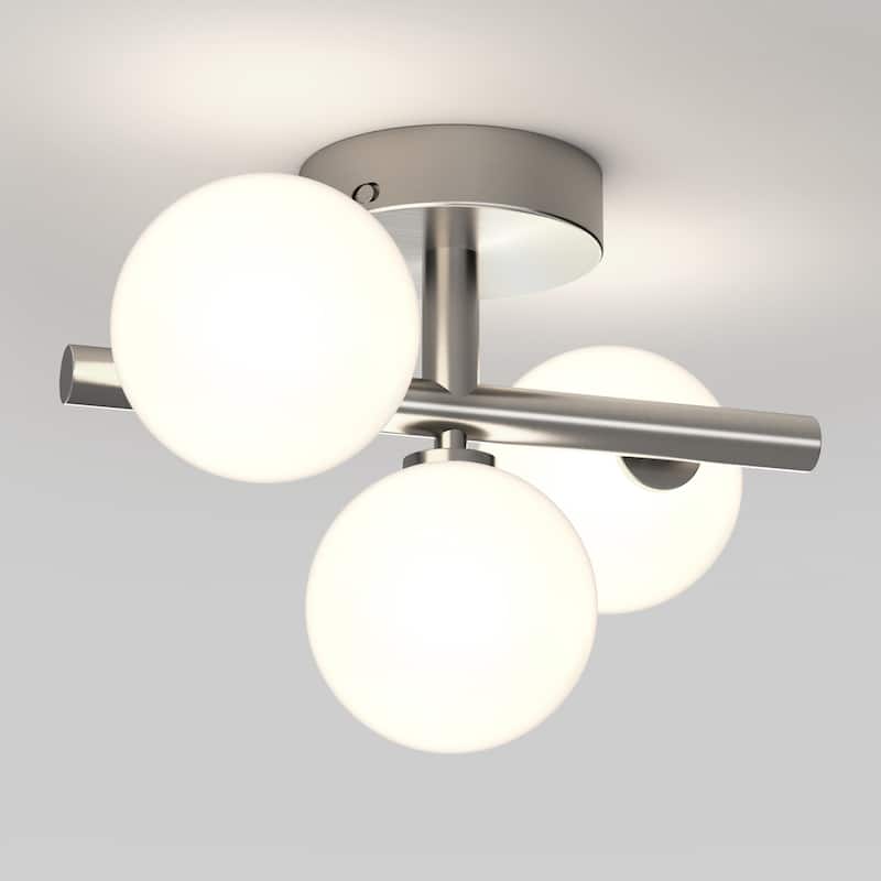 Artika Bloom Ceiling Flushmount Light, Brushed Nickel-3CCT