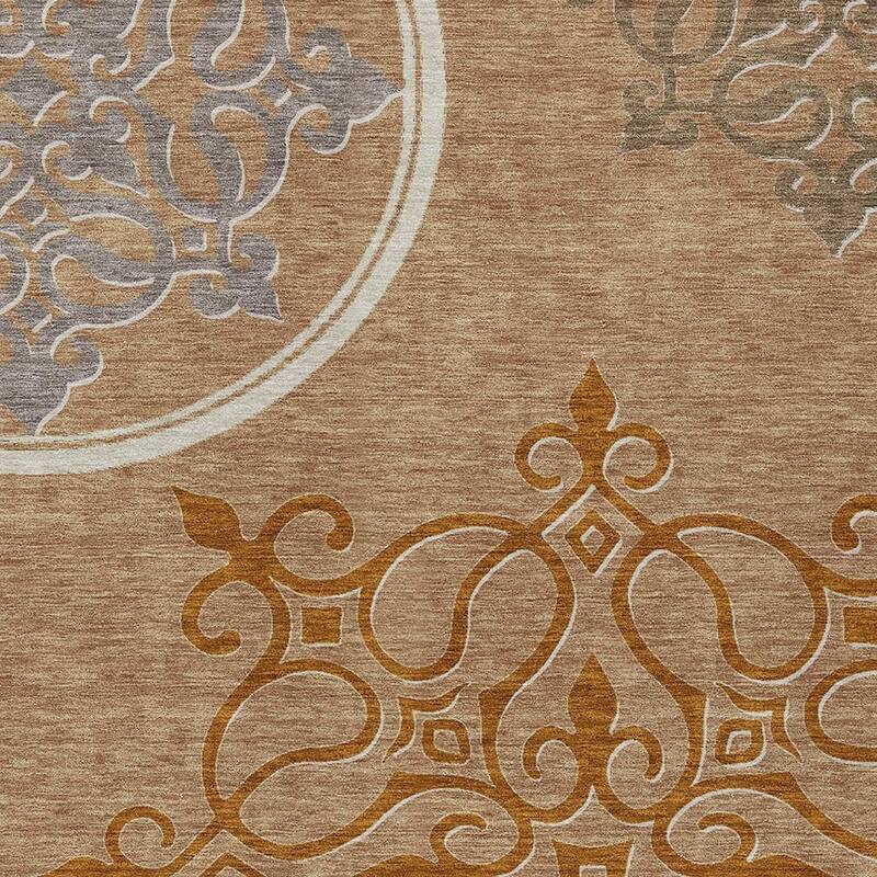 HomeRoots Floral Medallion Transitional Rectangle Outdoor Rug