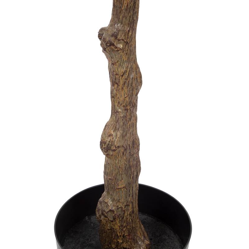 Artificial Rubber Plant - 51-Inch Faux Tree with Natural-Feel Leaves by Pure Garden (Green)