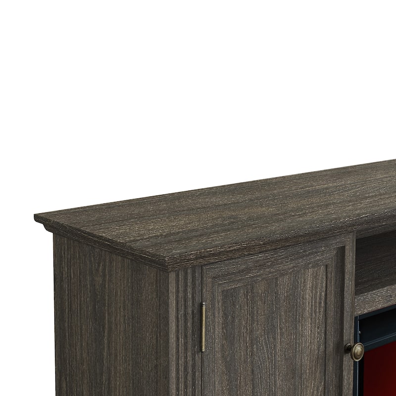 Farmhouse 72" TV Stand with Fireplace - Accommodates up to 75" TV - 73"W x 35"H x 14"D