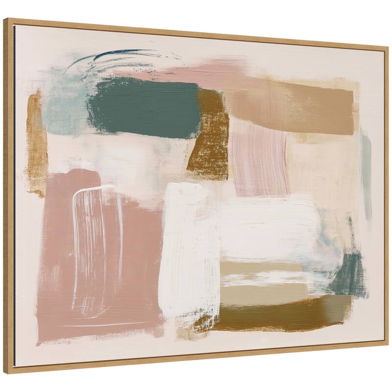 Kate and Laurel Harmony II by Amy Lighthall Framed Canvas Wall Art Print - 42 x 32 - Brown
