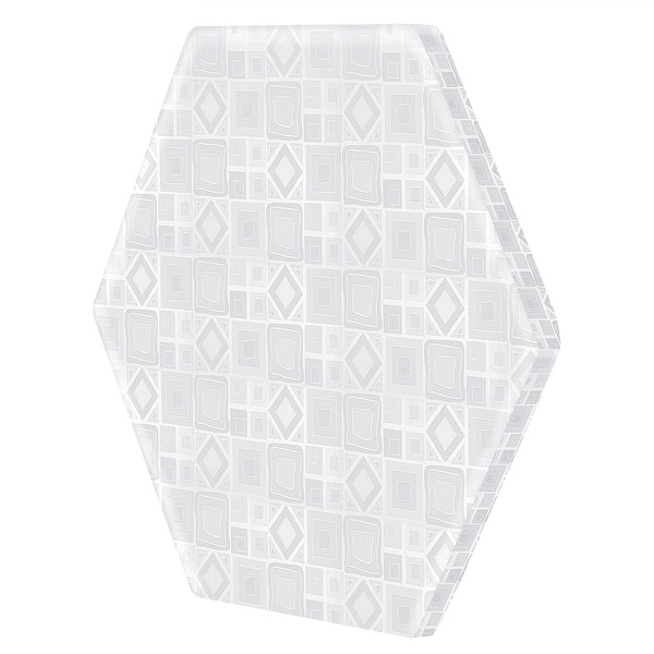 slide 2 of 3, Dream on Me Hexagon mattress pad - White Vinyl - White