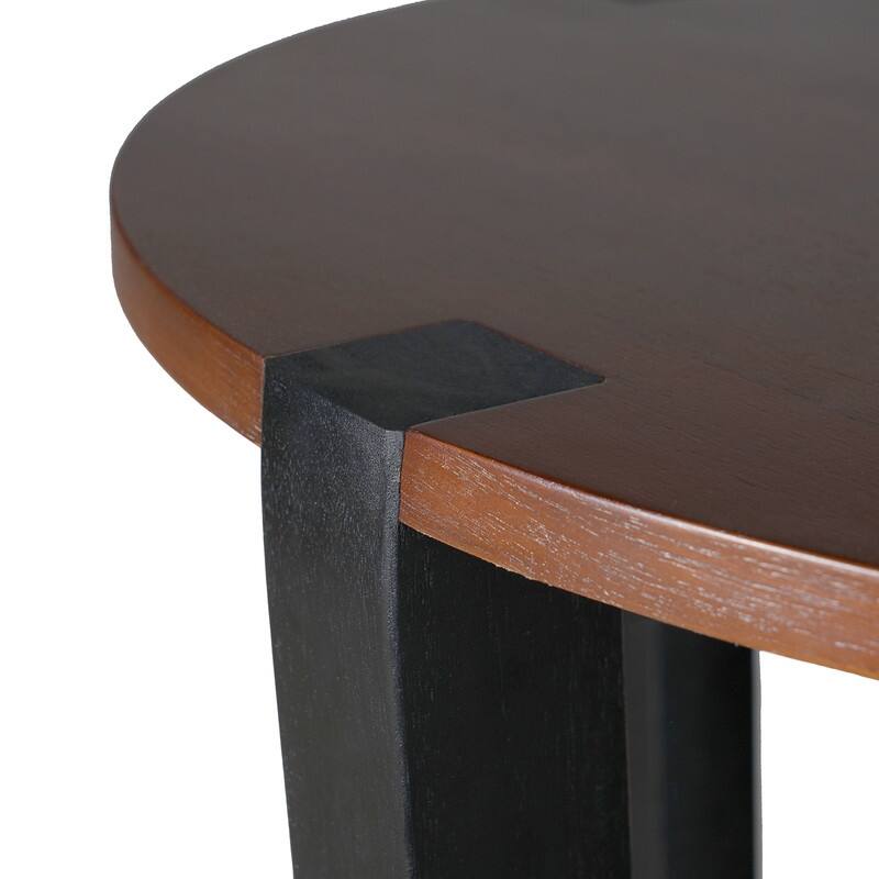 Solid Wood Side Table – Available in Brown & Black Finishes‌ - 22.25in. W X26.06in.DX22.25in. H