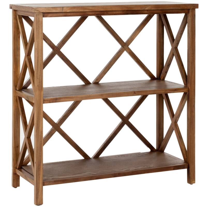 SAFAVIEH Fikreta Distressed Ivory Bookcase - 33.5" x 13.5" x 35.6" - 33.5" x 13.5" x 35.6" - 34Wx14Dx36H