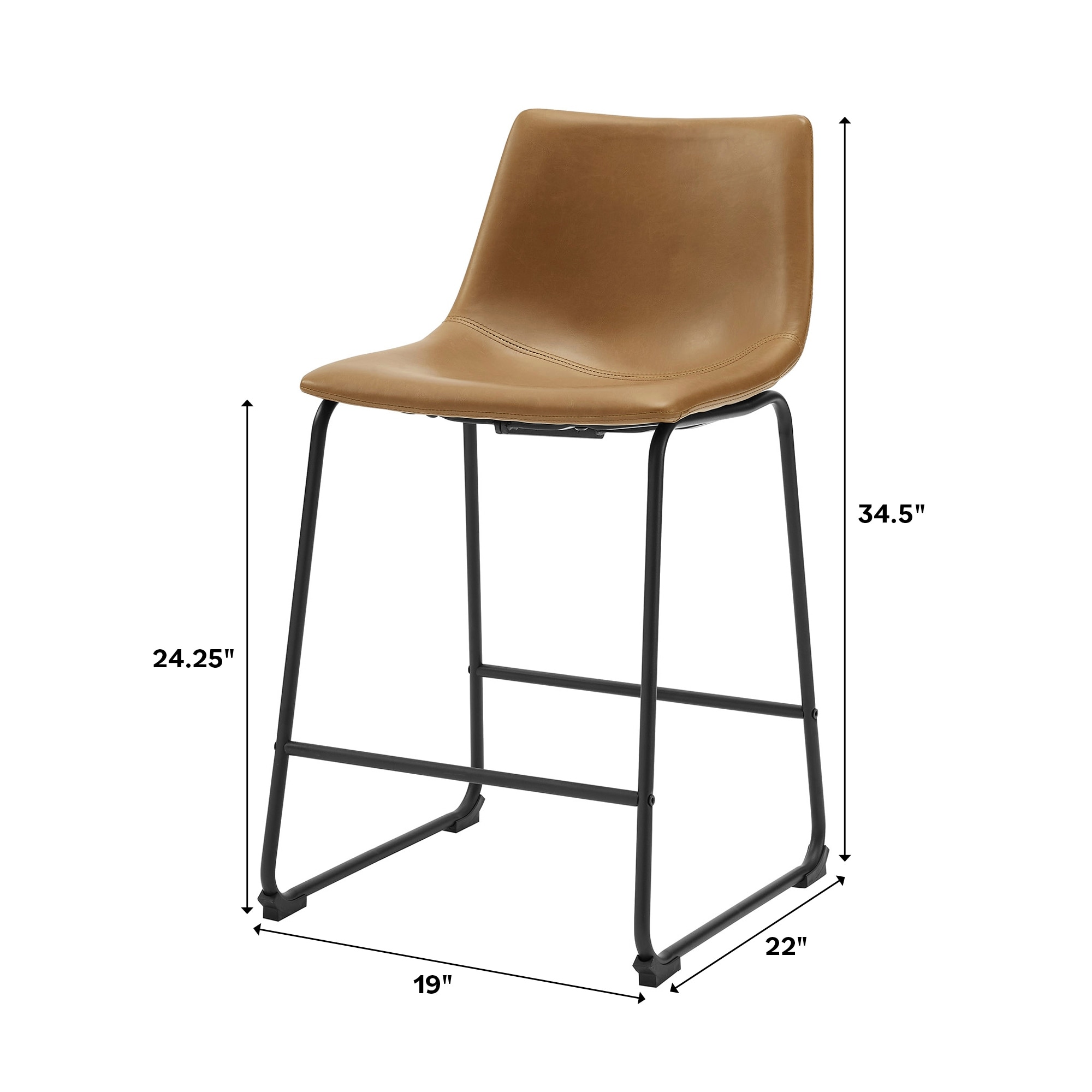 Carbon loft prusiner top faux leather bar stool