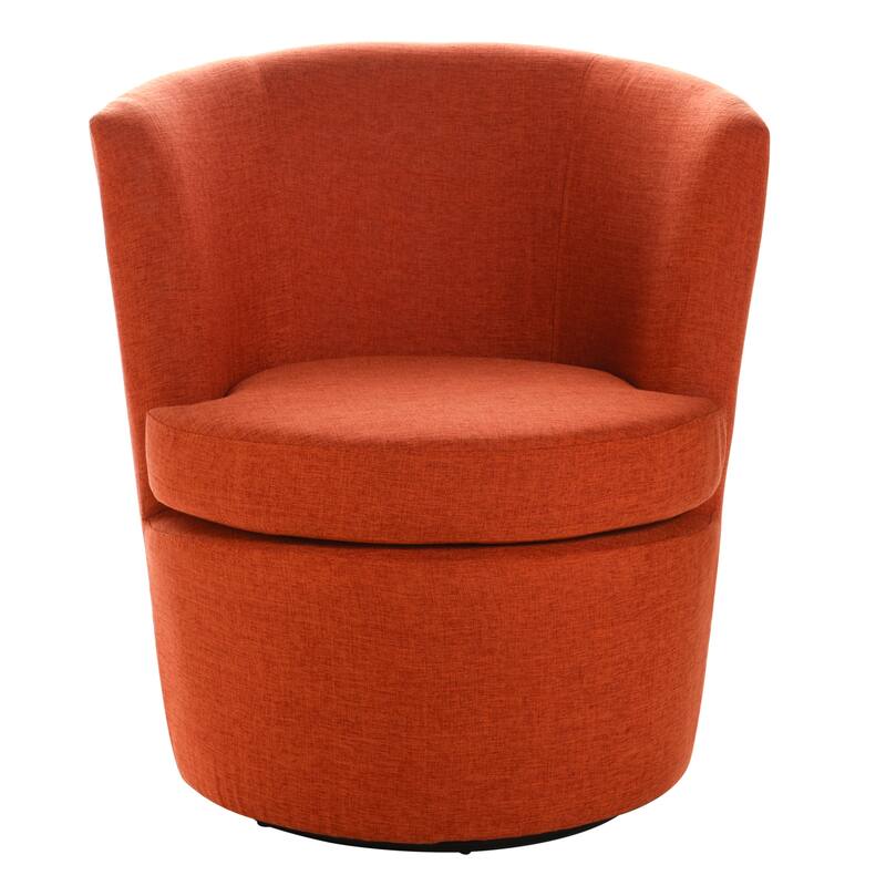 StyleCraft Barrel Swivel Accent Chair - Orange Red