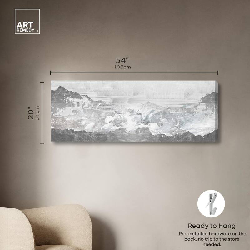 Inspired Neutral Morning Panoramic Canvas by Art Remedy, Gallery Wrapped