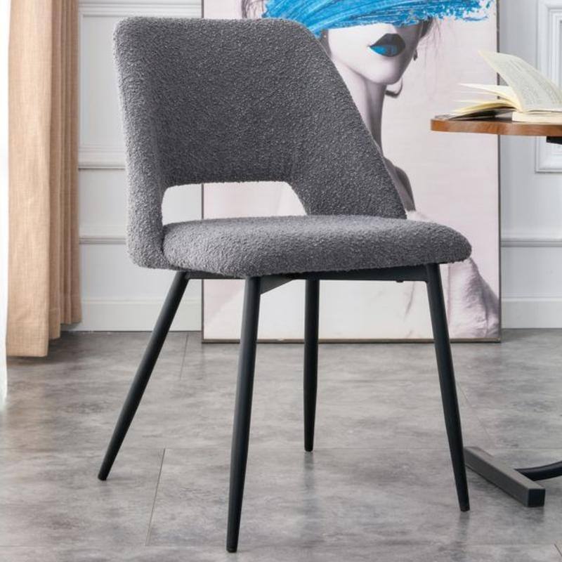 Boucle Upholstered Bella Dining Chairs (Set of 2) - Grey