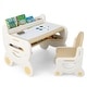 preview thumbnail 2 of 28, Costway Kids Drawing Table & Chair Set for Reading Playing with Pens & - See Details Brown