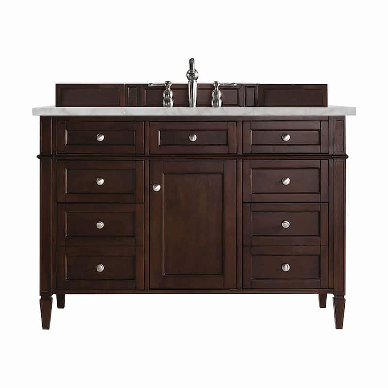 James Martin Vanities 650-V48-3VSL Brittany 48" Single Basin Poplar - Burnished Mahogany
