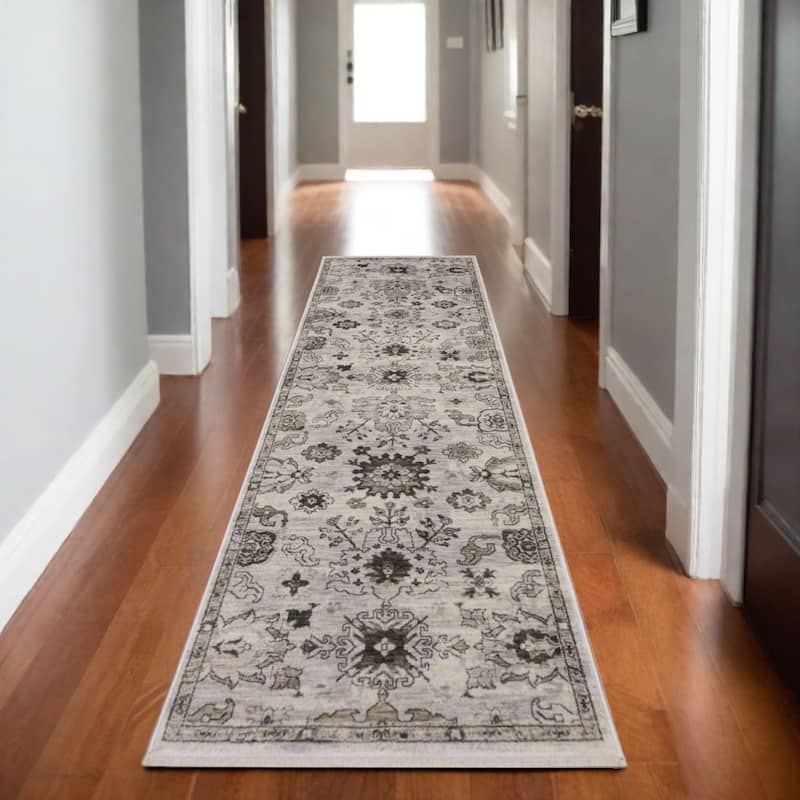 HomeRootsOriental Traditional Runner Area Rug - 92.52' X '26.77' X '0.32