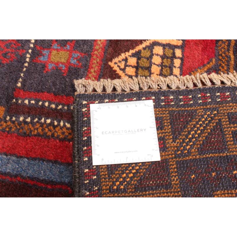 ECARPETGALLERY Hand-knotted Teimani Dark Red Wool Rug - 3'5 x 5'11