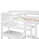 preview thumbnail 12 of 14, Full Size Loft Bed with Built-in Storage Staircase and Hanger for Clothes, White - Solid Pine Wood Frame, Maximized Space
