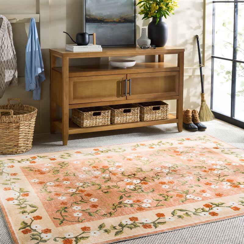 Martha Stewart Veron Machine Washable & Slip Resistant Rug - 5' x 8' - Rust/Gold