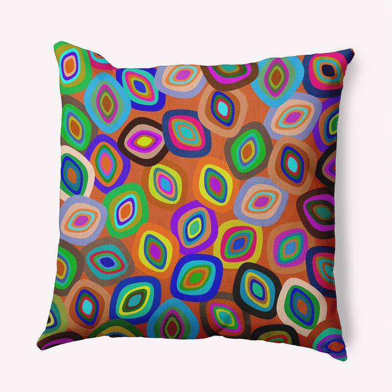 Modern Leaf Pile Fall Indoor/Outdoor Throw Pillow - 20" x 20" - Orange