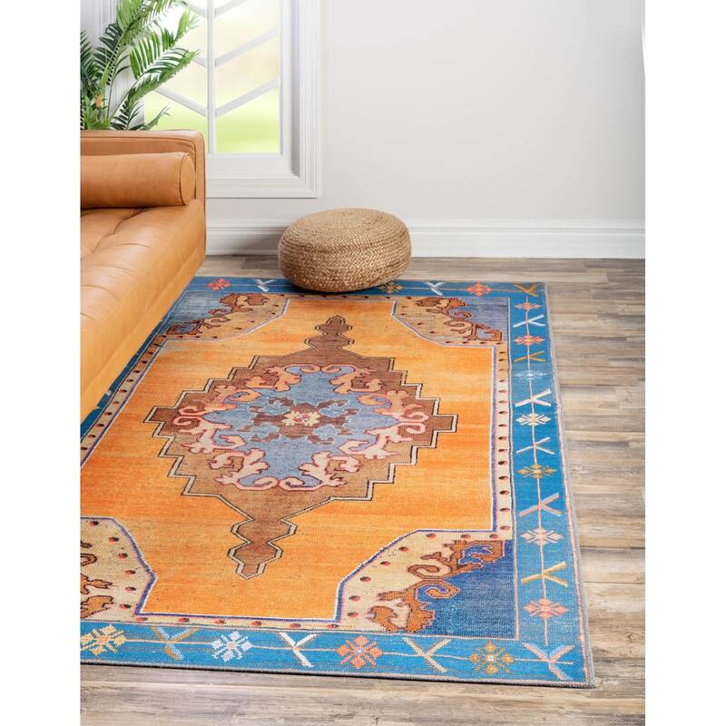 Traditional Rine Collection Area Rug - 3'6"x5'6" - Orange