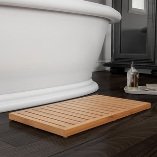 Bamboo Bath Mat-Eco-Friendly Natural Wooden Non-Slip Slatted Design Mat ...