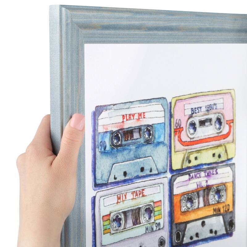 ArtToFrames Rustic Waves 12x24 Inch Picture Frame, 1.50 Inch Wood Poster Frame Available in Multiple Colors (56673-12x24) - Deep Periwinkle - 12x24