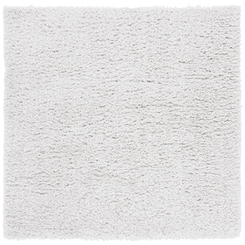 SAFAVIEH Flokati Vojsava Shag Solid Rug - 6'7" Square - Ivory/Grey