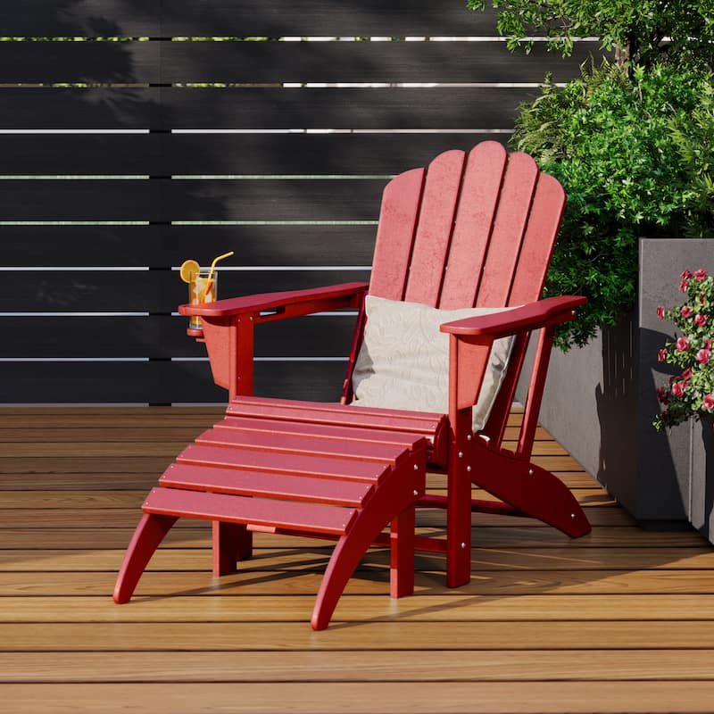 Aderson Outdoor Poly Adirondack Chair with Ottoman