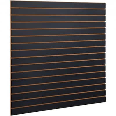 Black 4 x 2 Feet MDF Heavy Duty Garage Wall Organizer Panels with 3" Standard Groove Space - 24"H x 48"L
