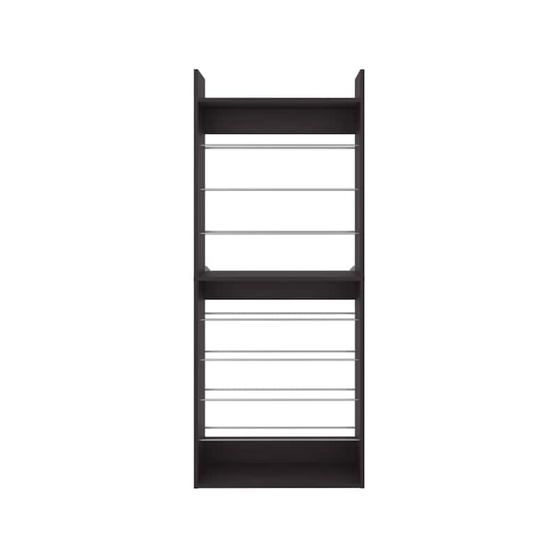 10-Tier Shoe Rack With Slim Vertical Design, Freestanding Footwear Storage, Black