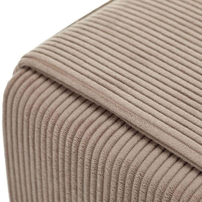 Upholstered Corduroy Square Ottoman Foot Stool Accent for Bedroom