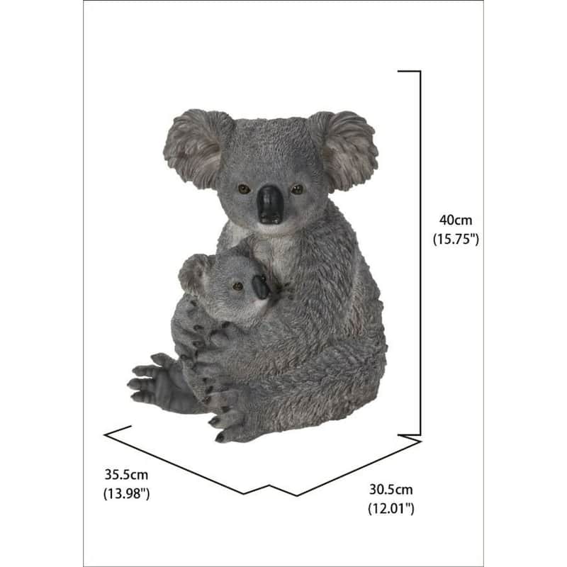 15.75" Mother and Baby Koala Bear Outdoor Garden Statue