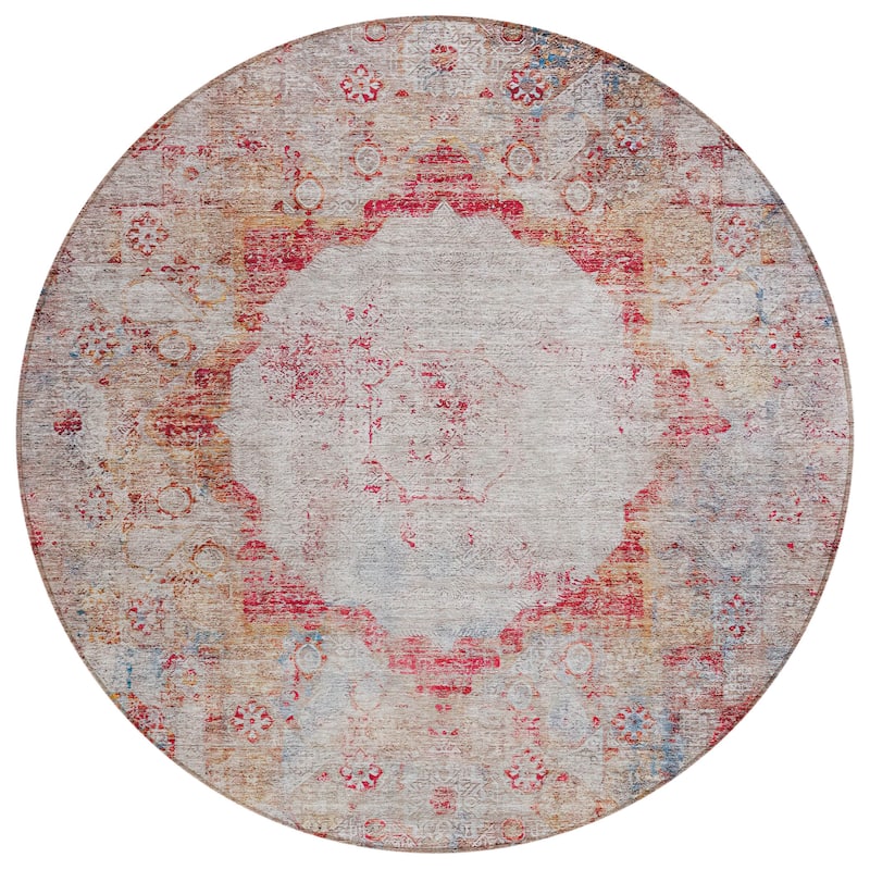 Machine Washable Indoor/ Outdoor Chantille Vintage Traditional Rug