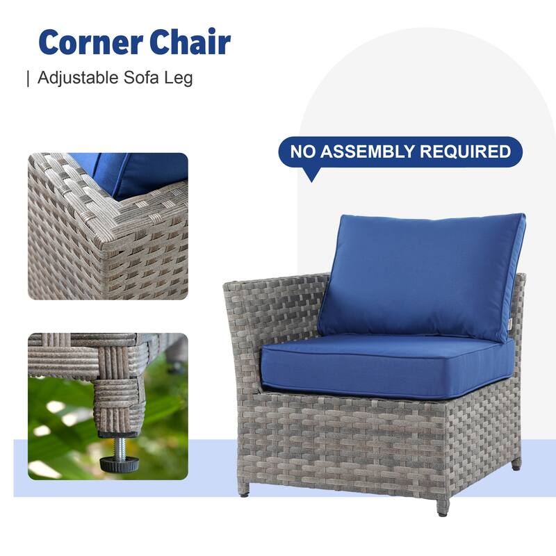 XIZZI 10-piece Outdoor Patio Furniture Conversation Set with Fire Pit