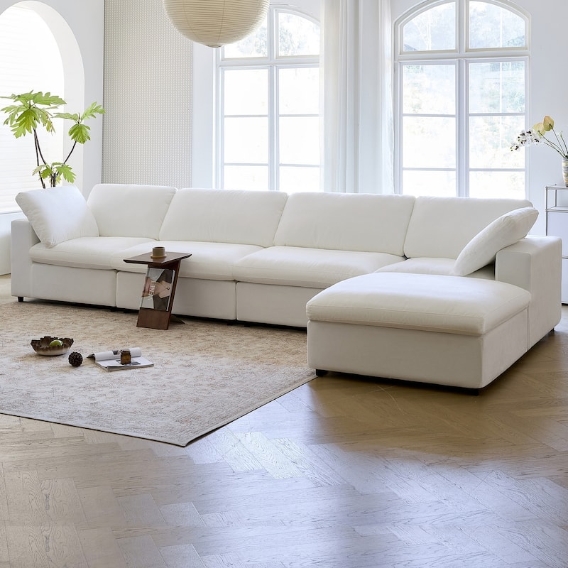 Lesly Free Assembly Sofa Feather Filled Comfort Sofa