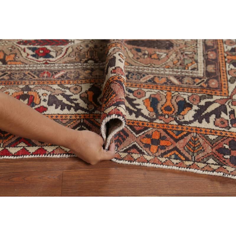Garden Design Bakhtiari Persian Vintage Rug Hand-Knotted Wool Carpet - 6'10"x 10'8"
