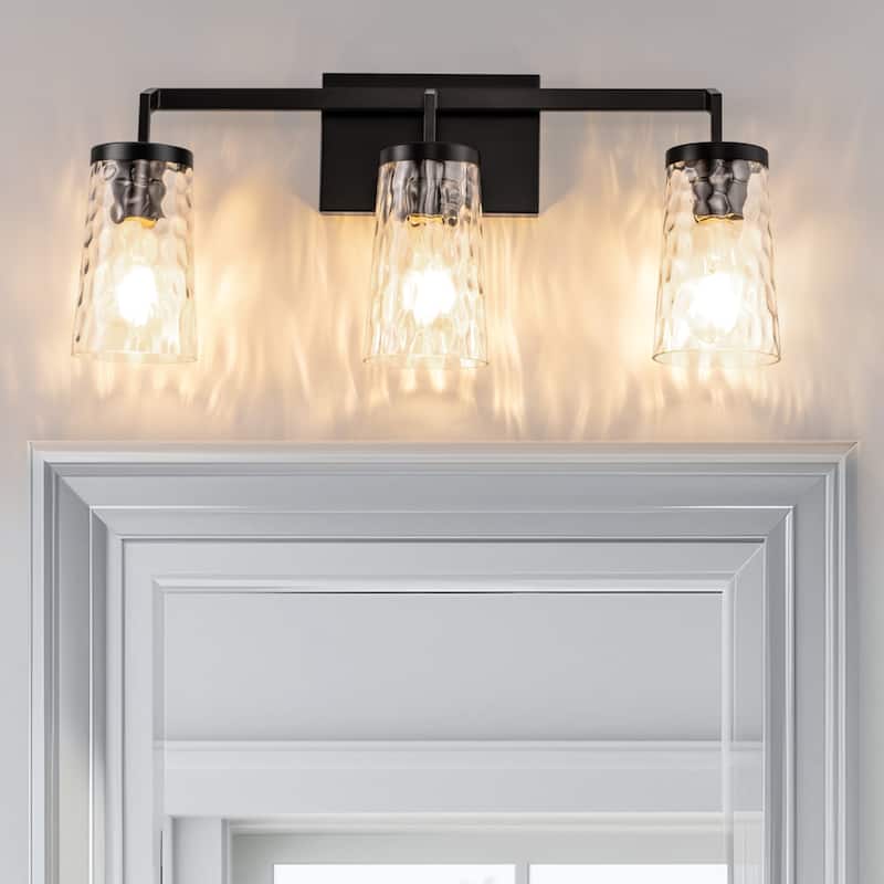 3-Light Brushed Nickel Cylinder Modern Bathroom Vanity Light with Clear Glass Shade,Wall Lamp for Mirror Kitchen Bedroom - 3-Light - Type 2