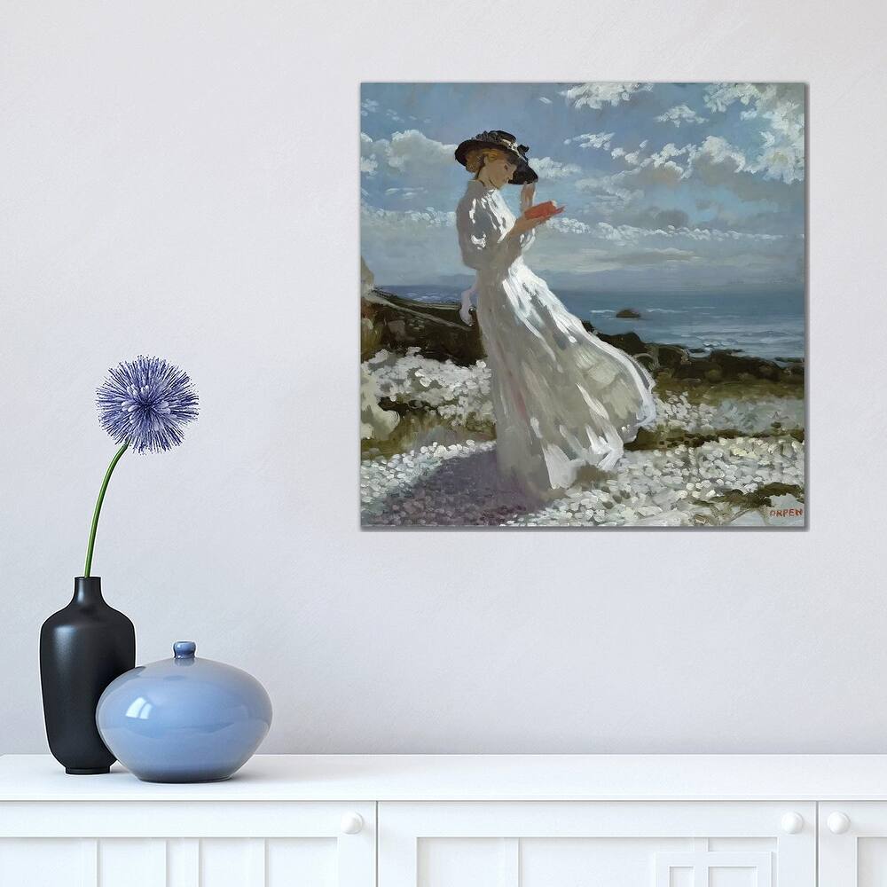 iCanvas "Grace reading at Howth Bay " by Sir William Orpen Canvas Print