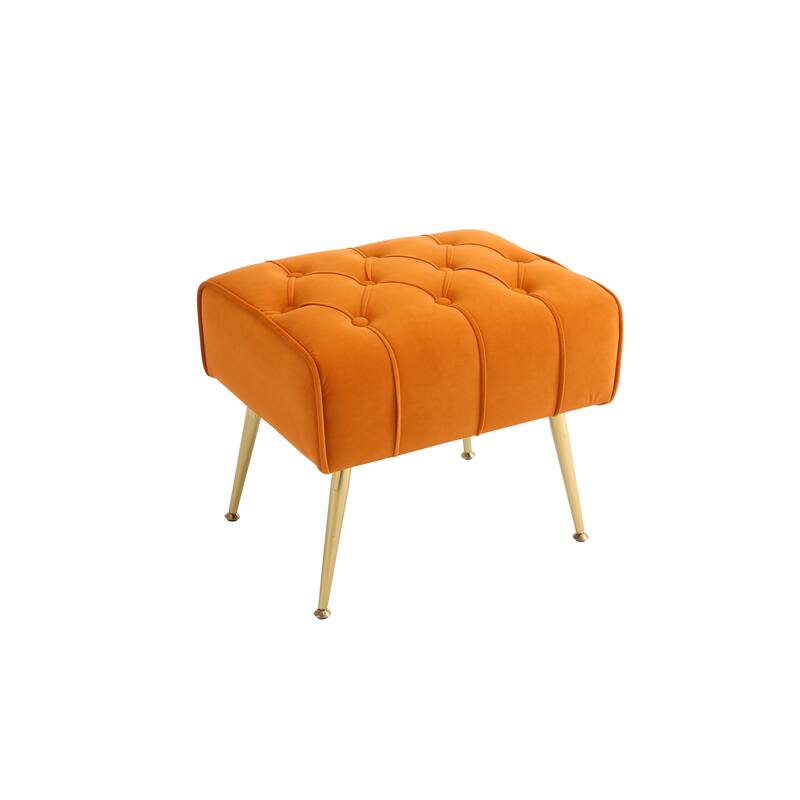 Orange 31.5" Velvet Button Tufted Arm Chair