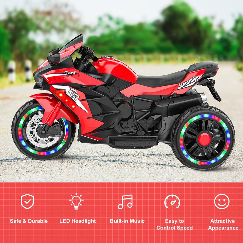 12V Kids Ride on Motorcycle, Electric Kids Motorcycle, Battery Powered Motorcycle for 3-6 Years Old