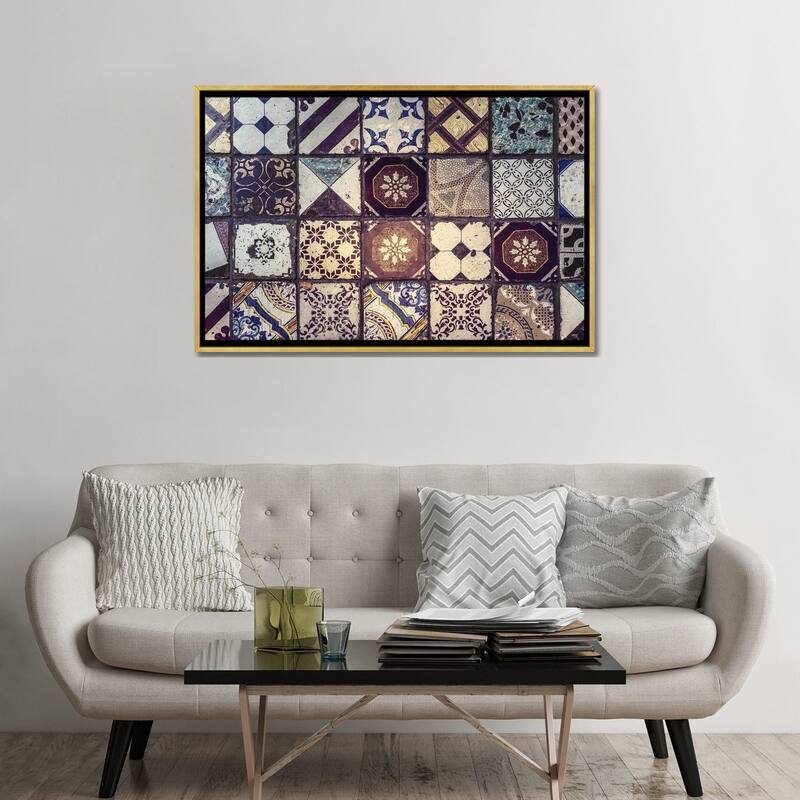 iCanvas "Antique Decorative Floor Tiles" by Jane Rix Framed
