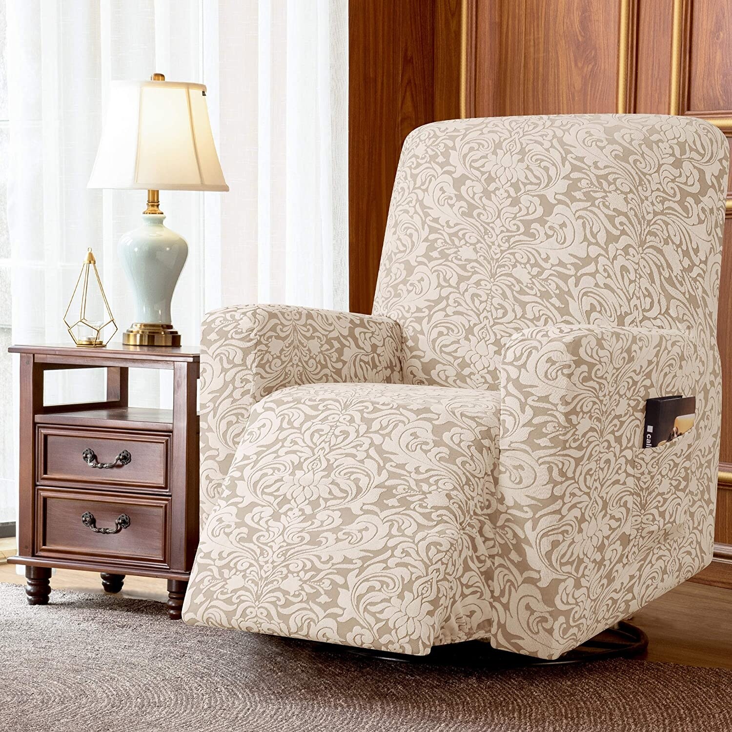 Subrtex Stretch Recliner Silpcover Jacquard Damask Lazy Boy Covers On  Sale Bed Bath  Beyond 32574335