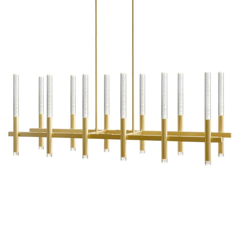 Dragonswatch Integrated LED 48in 12 Pendant Satin Gold Chandelier - Satin Gold