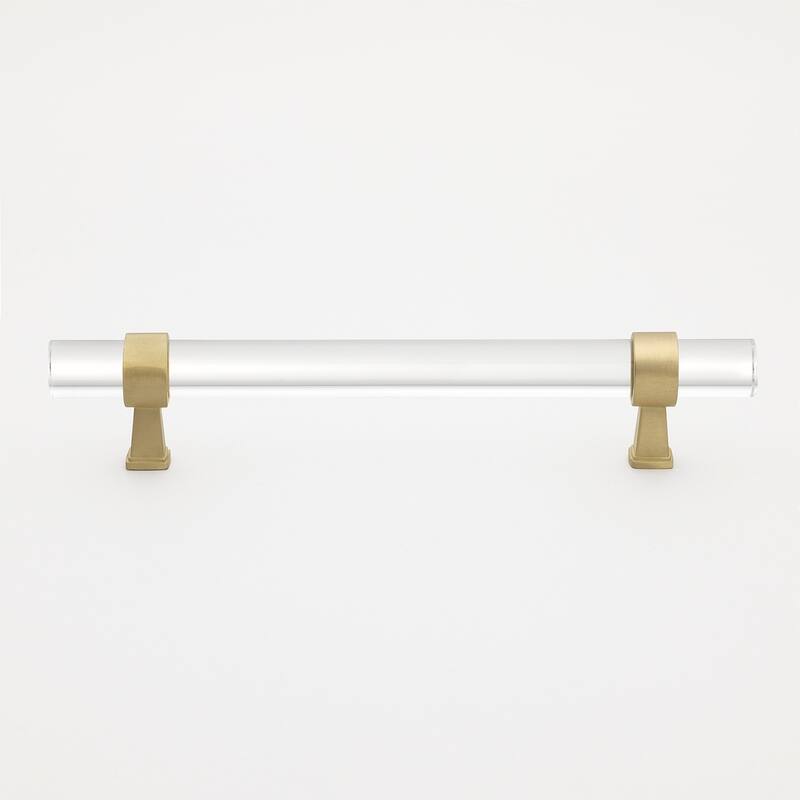 GlideRite 5-Pack 5 in. Center Clear Acrylic Satin Gold Pulls - Satin Gold