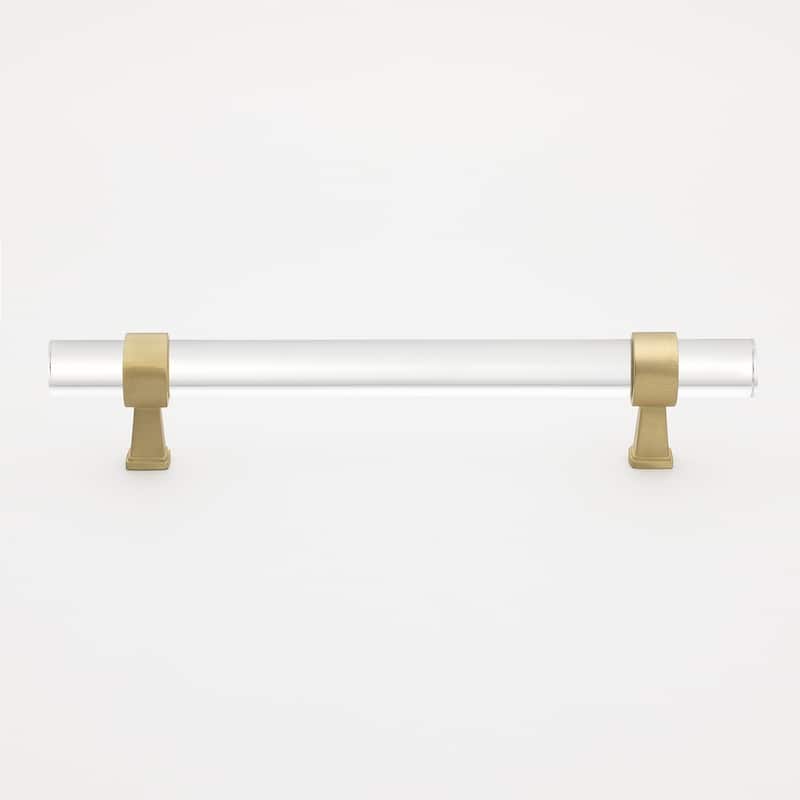GlideRite 5-inch Clear Acrylic Cabinet Pulls Satin Gold (Pack of 10)